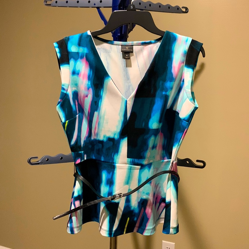 Worthington Belted Blouse